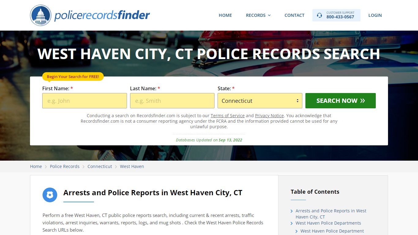 West Haven, New Haven County, CT Police Reports & Police Department Records