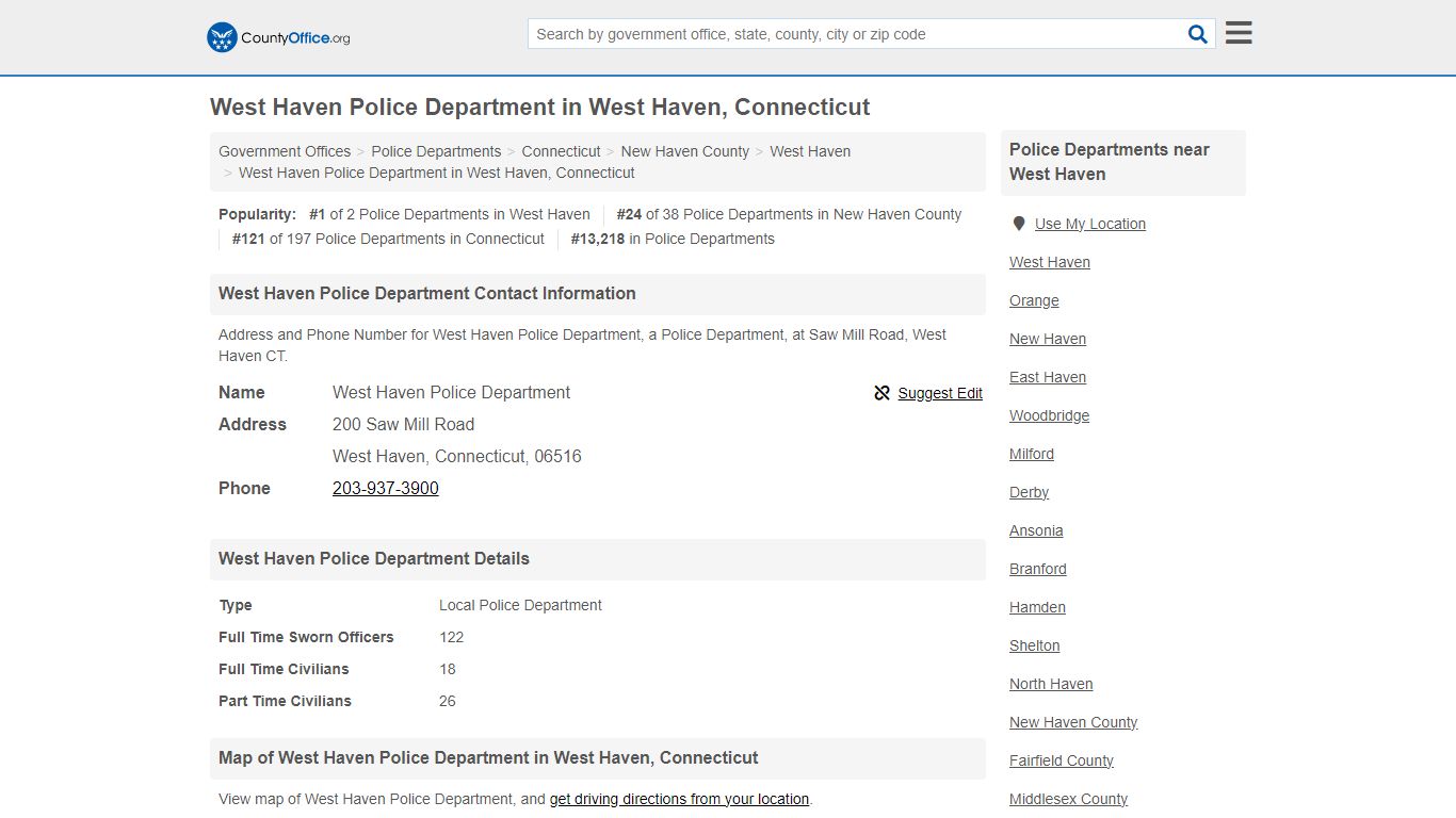 West Haven Police Department - West Haven, CT (Address and Phone)